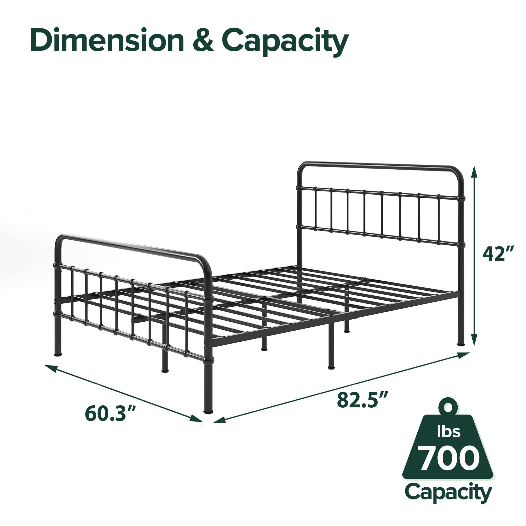 Florence Metal Platform Bed Frame - Image 4