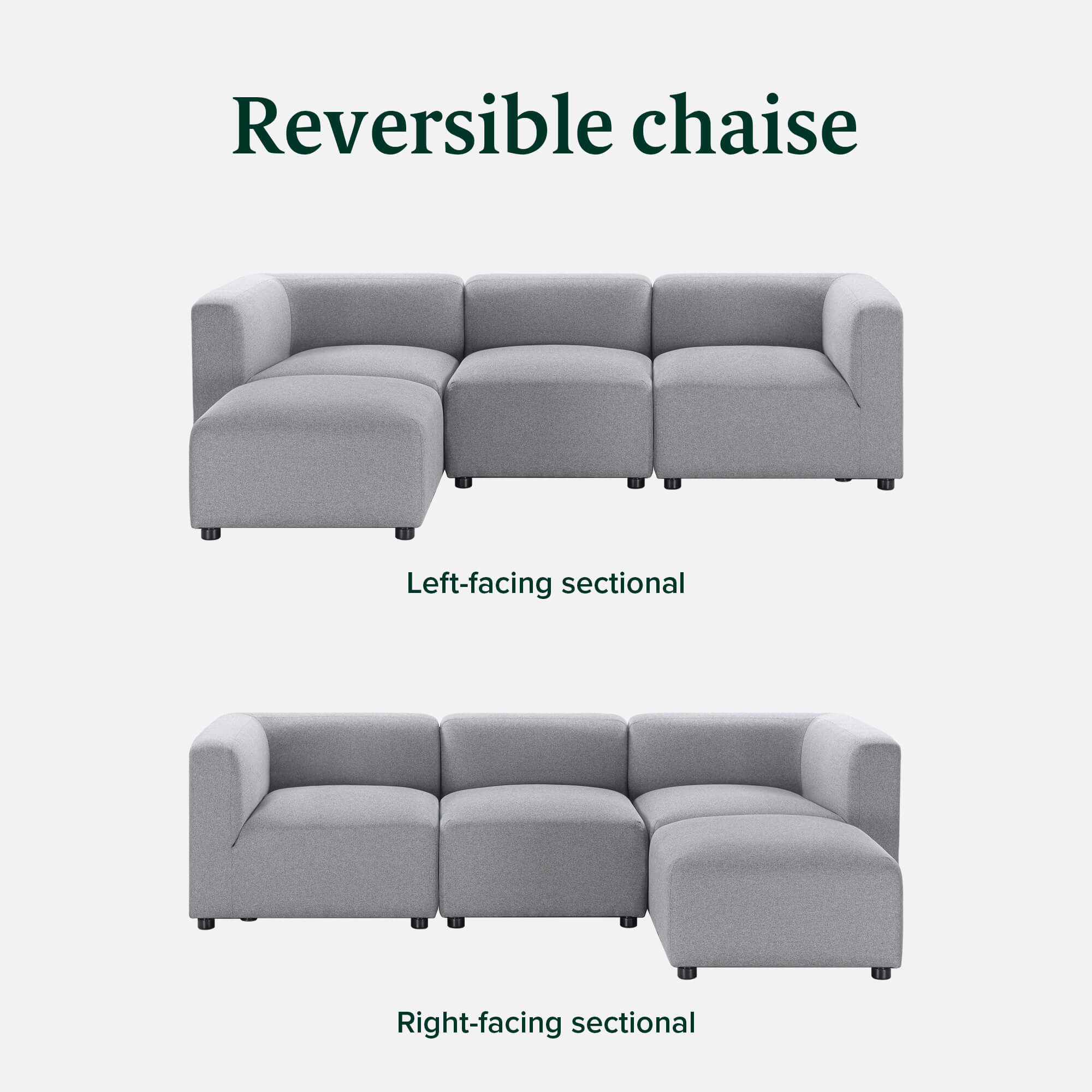 Luca Reversible Chaise Sectional Sofa - Image 18