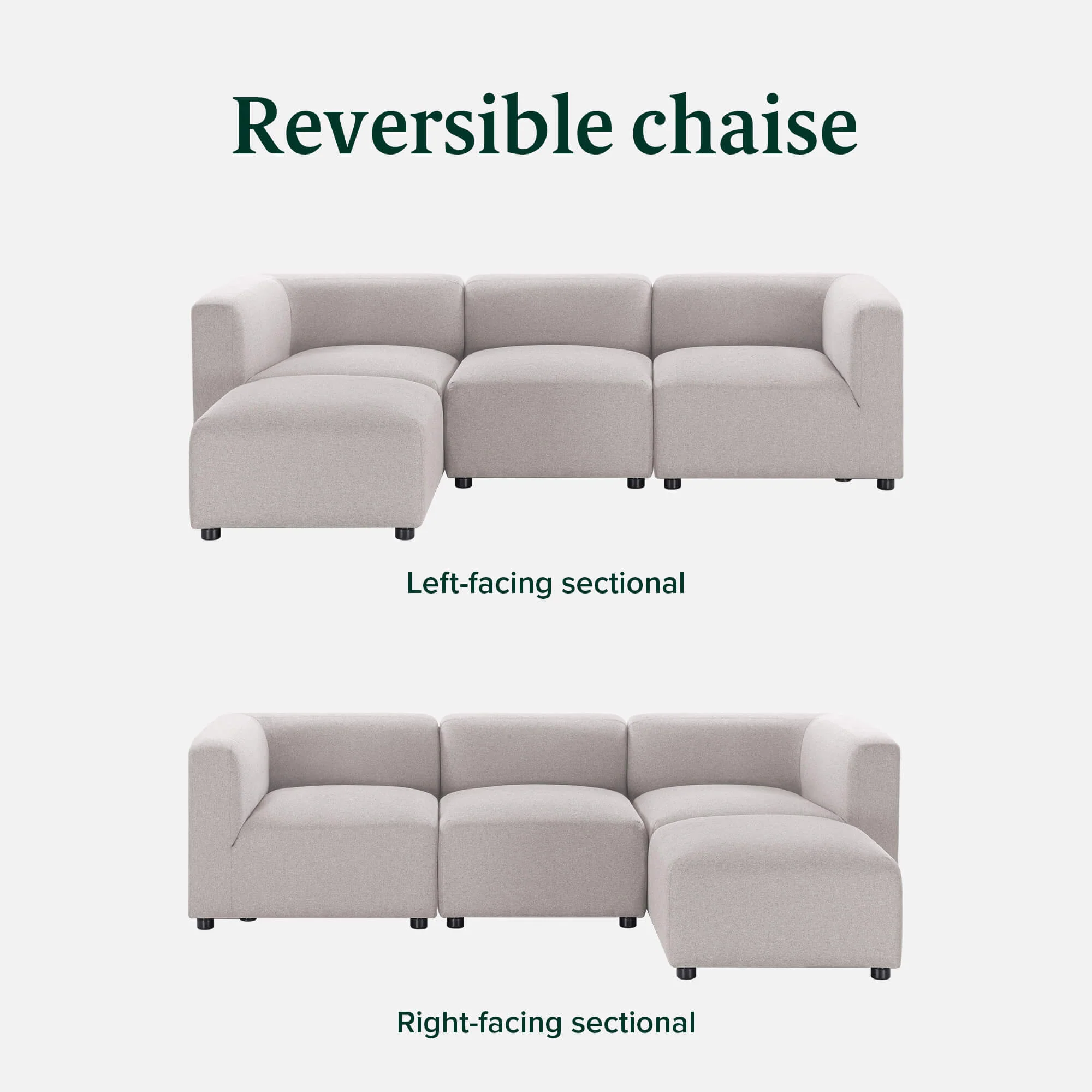 Luca Reversible Chaise Sectional Sofa - Image 31