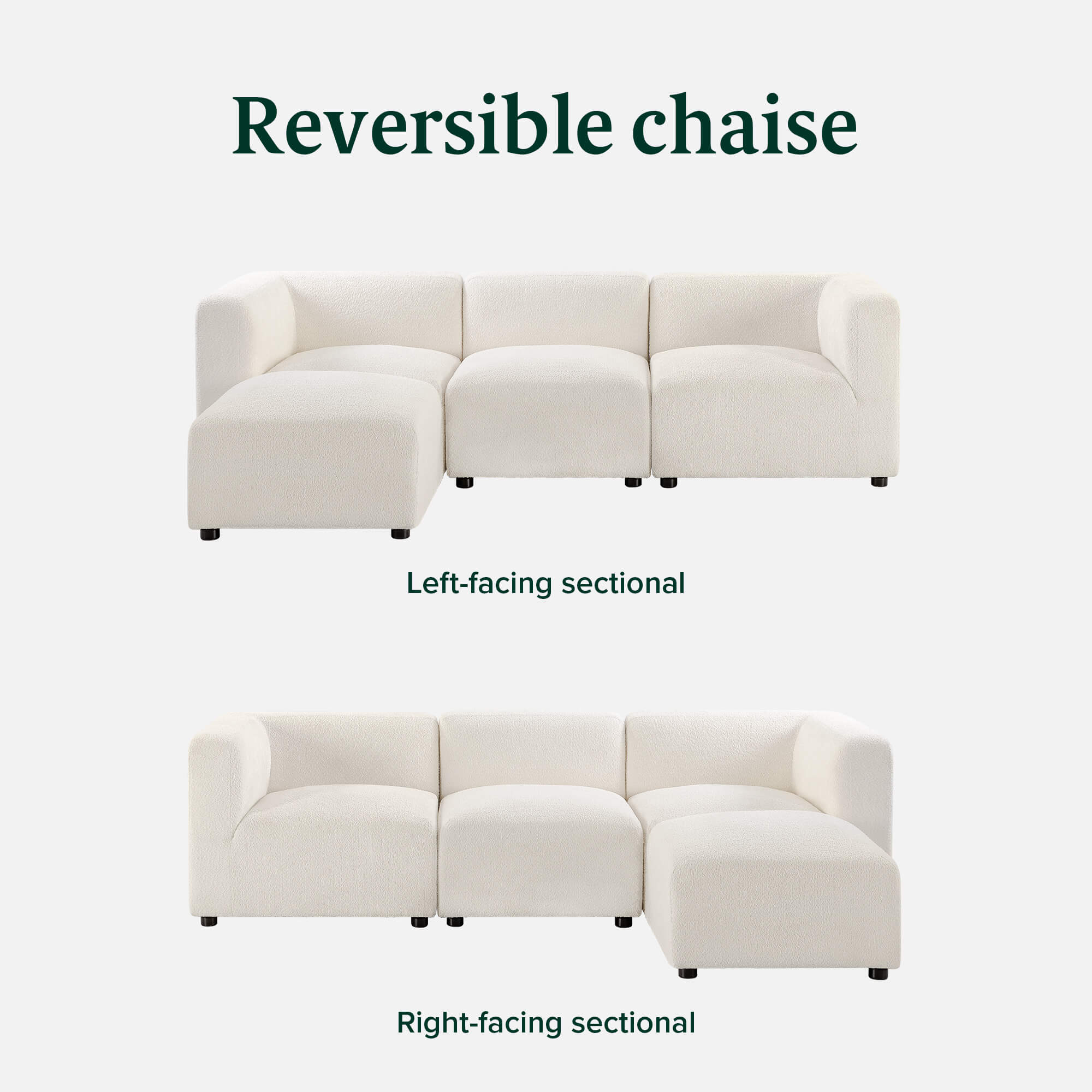 Luca Reversible Chaise Sectional Sofa - Image 5
