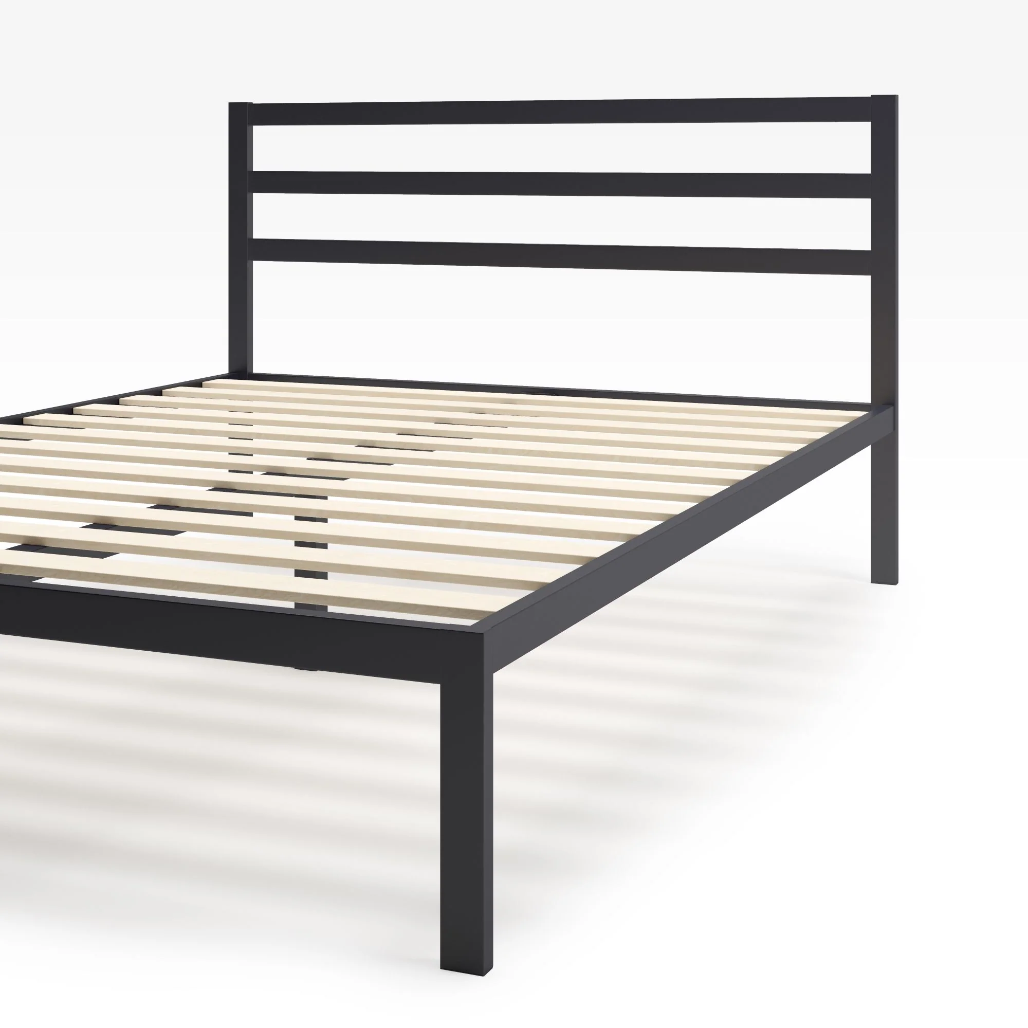 Mia Metal Platform Bed Frame with Headboard - Image 4