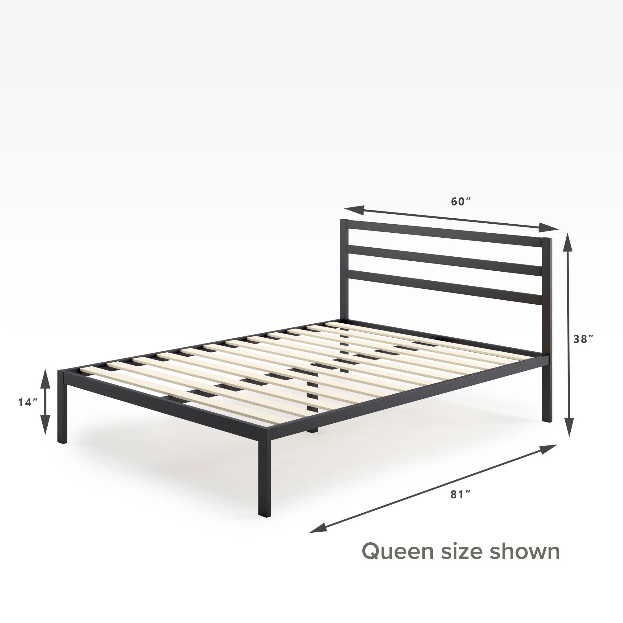 Mia Metal Platform Bed Frame with Headboard - Image 5