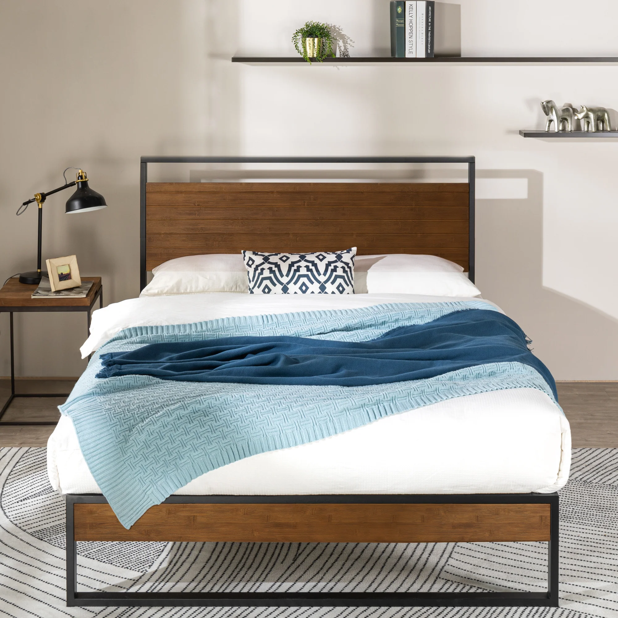 Suzanne Metal and Bamboo Platform Bed Frame - Image 13