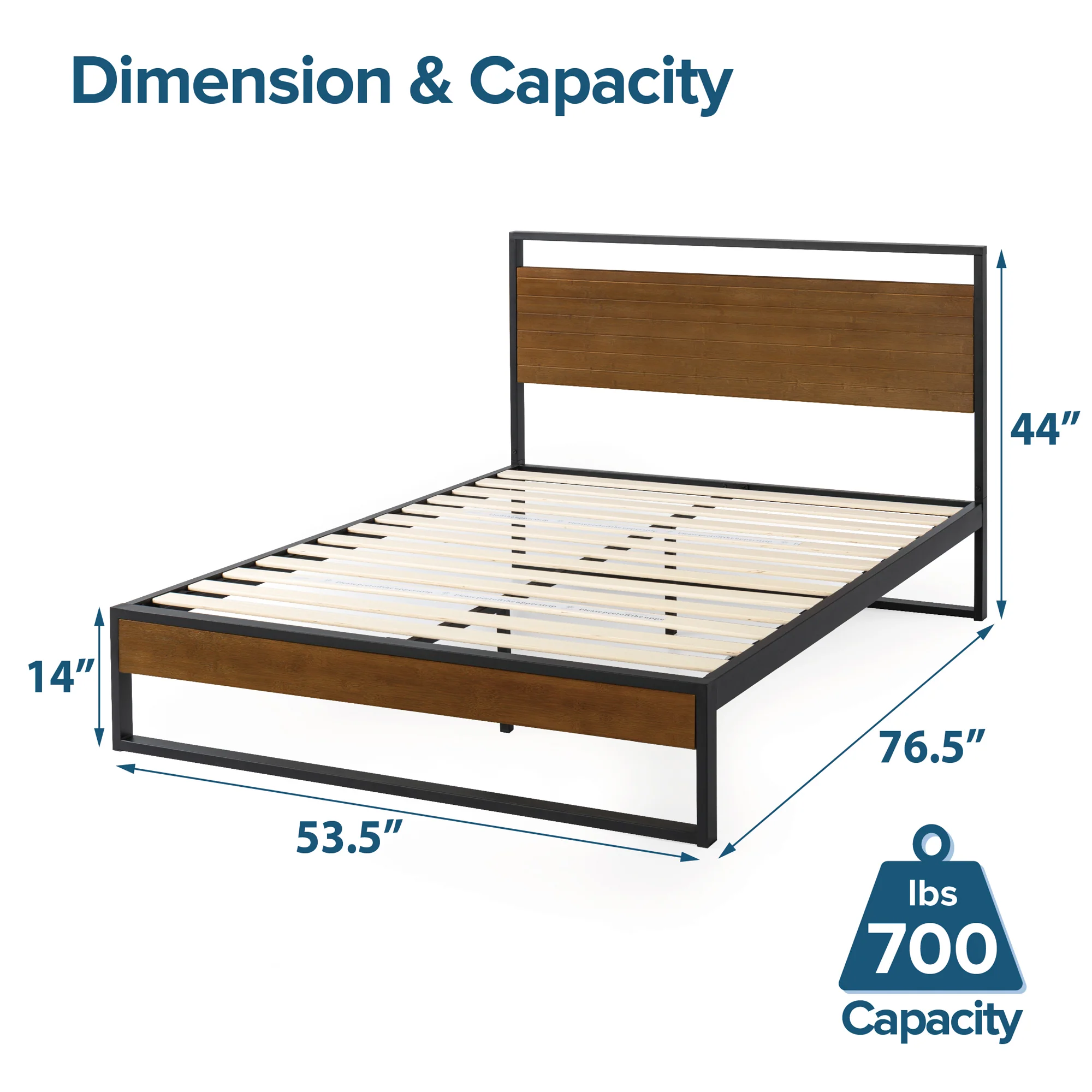 Suzanne Metal and Bamboo Platform Bed Frame - Image 17
