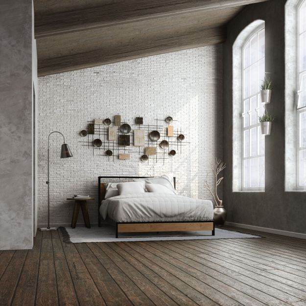 Suzanne Metal and Bamboo Platform Bed Frame with USB Port - Image 3